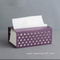 Caja de pañuelos triangular hueca naranja verde blanco violeta